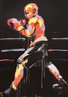 Virginijus Viningas „Boksas“, 2019, 100 x 70, akrilas, kartonas